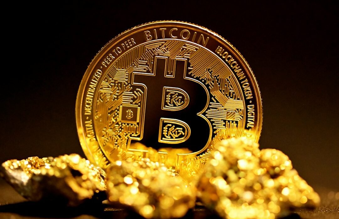 Bitcoin beside gold representing Bitcoin and gold ETF positioning