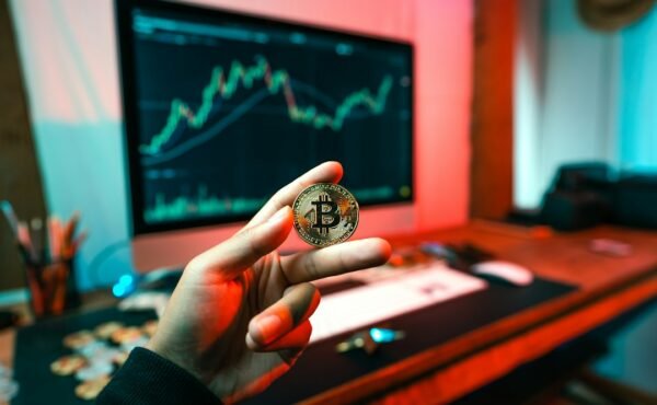 Bitcoin market chart representing price and Federal Reserve expectations
